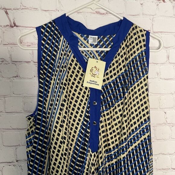 INDIA EMPORIUM Womens Tent Dress One‎ size Rayon Blue Bohemian - Picture 3 of 10